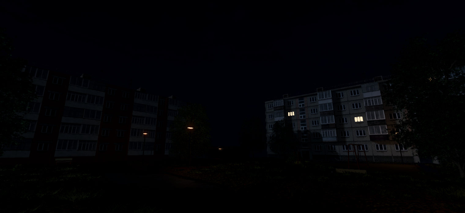 Courtyard at night